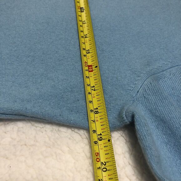 Sutton Studio Cashmere Turtleneck Sweater Women's Large Blue Minimalist Cozy - Picture 10 of 11